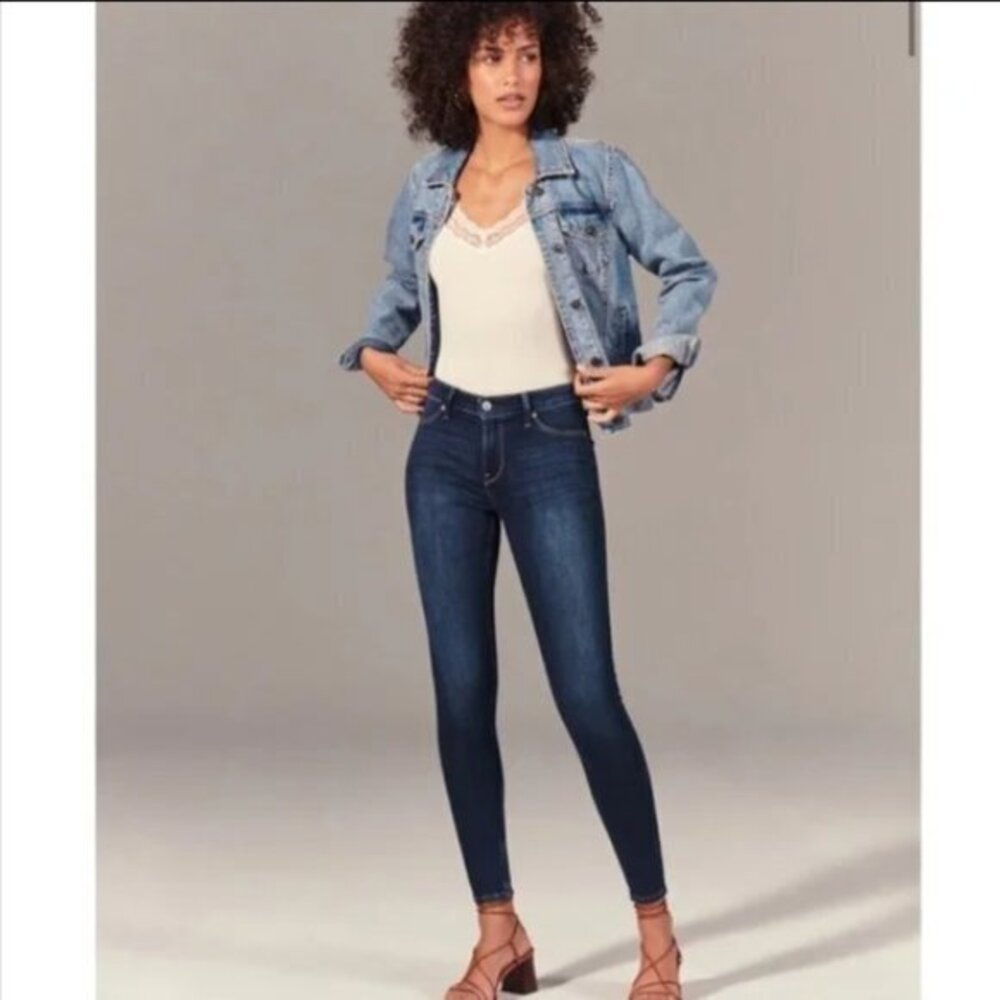 Women's Abercrombie & Fitch The Jean Leggings Mid Rise Size 24/00 EUC #0334-DS